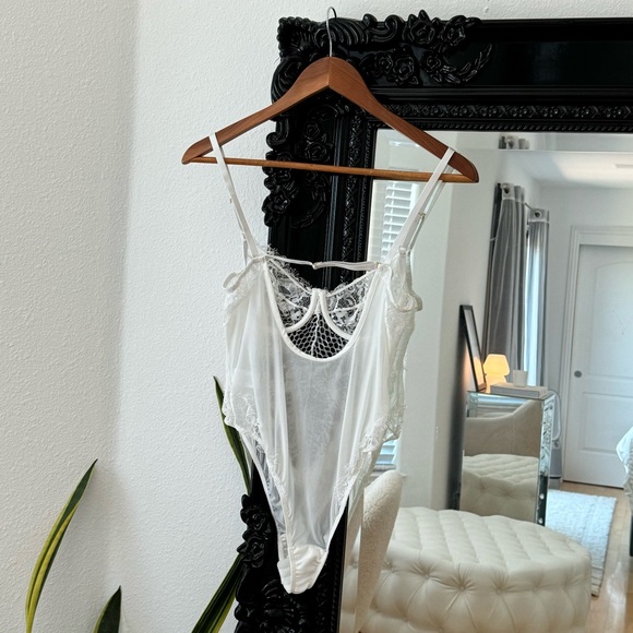 Fashion Nova | Women’s White Lace Lingerie Bodysuit - Picture 2 of 4